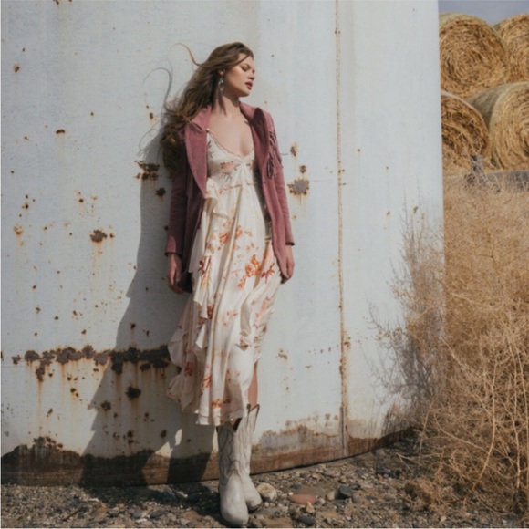 NEW Revolve Free People Audrey Dress Copper Rose Combo Small - Picture 12 of 17